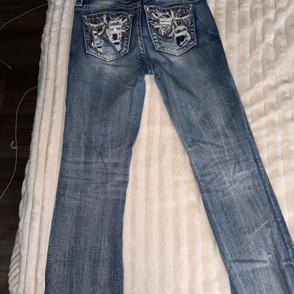 Miss Me Blue Distressed Boot Cut Jeans - Picture 2 of 2